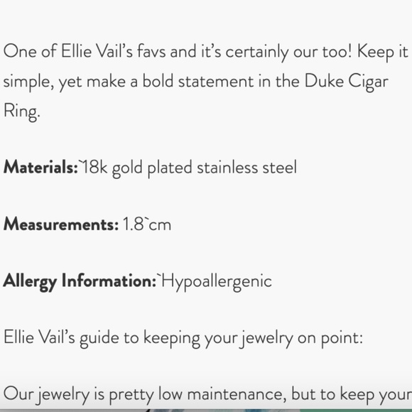 NEW Ellie Vail Duke Cigar Ring SOLD OUT Revolve New in Pouch GOLD 8 - Picture 5 of 7